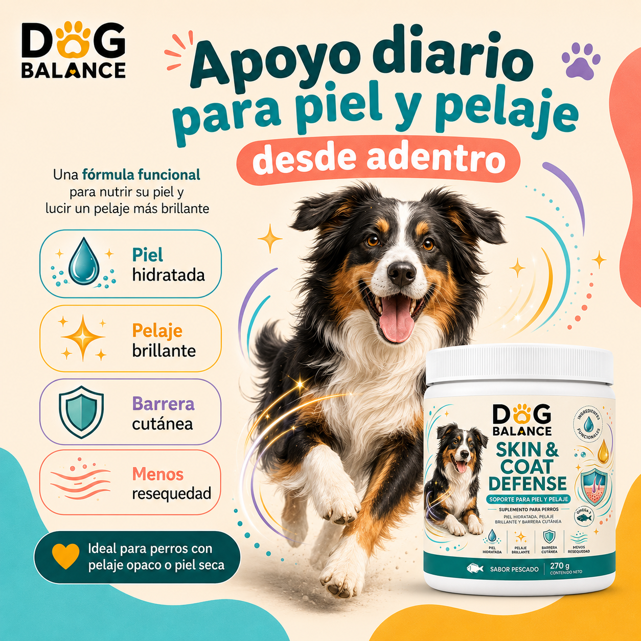 Suplemento para Piel y Pelaje: Skin & Coat Defense