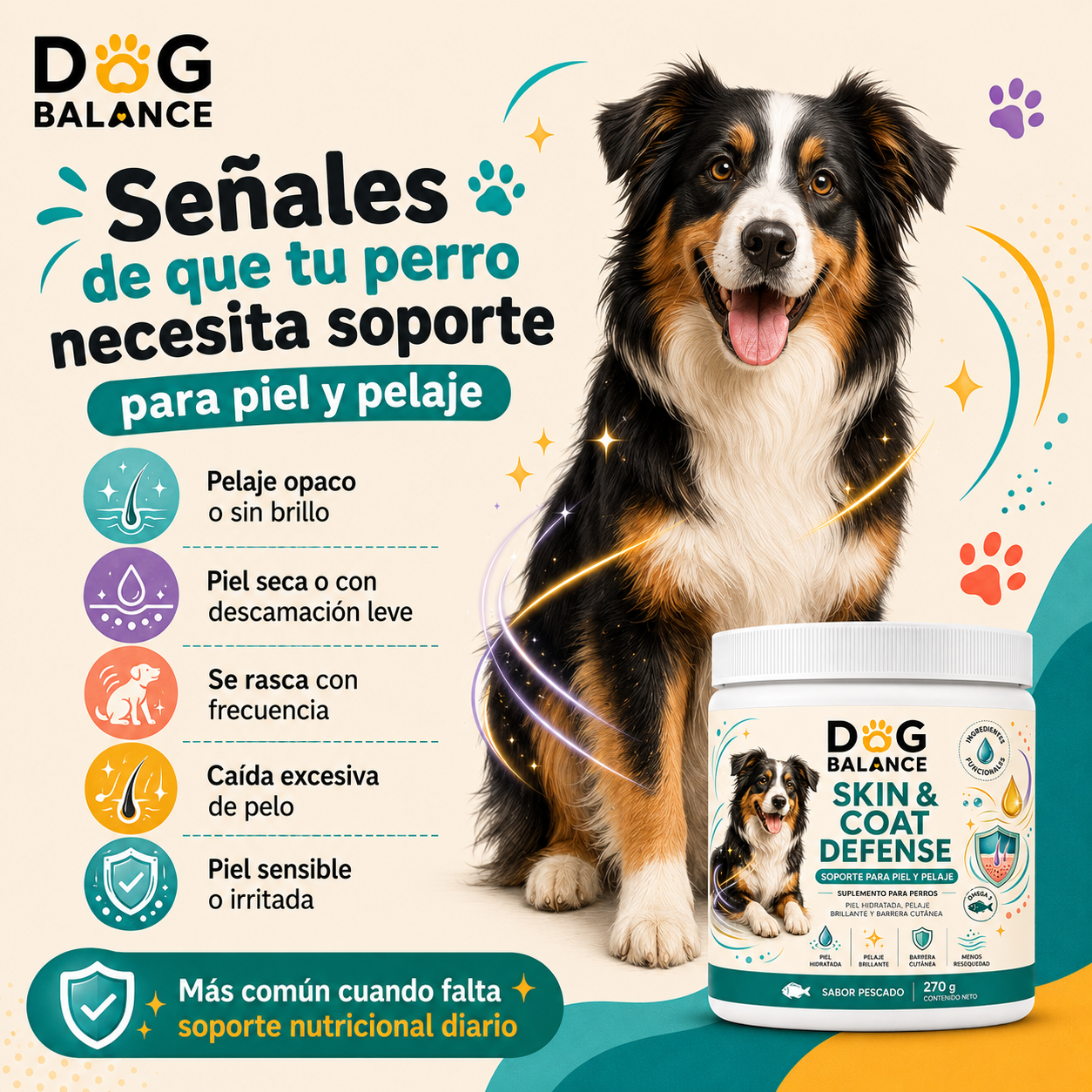 Suplemento para Piel y Pelaje: Skin & Coat Defense