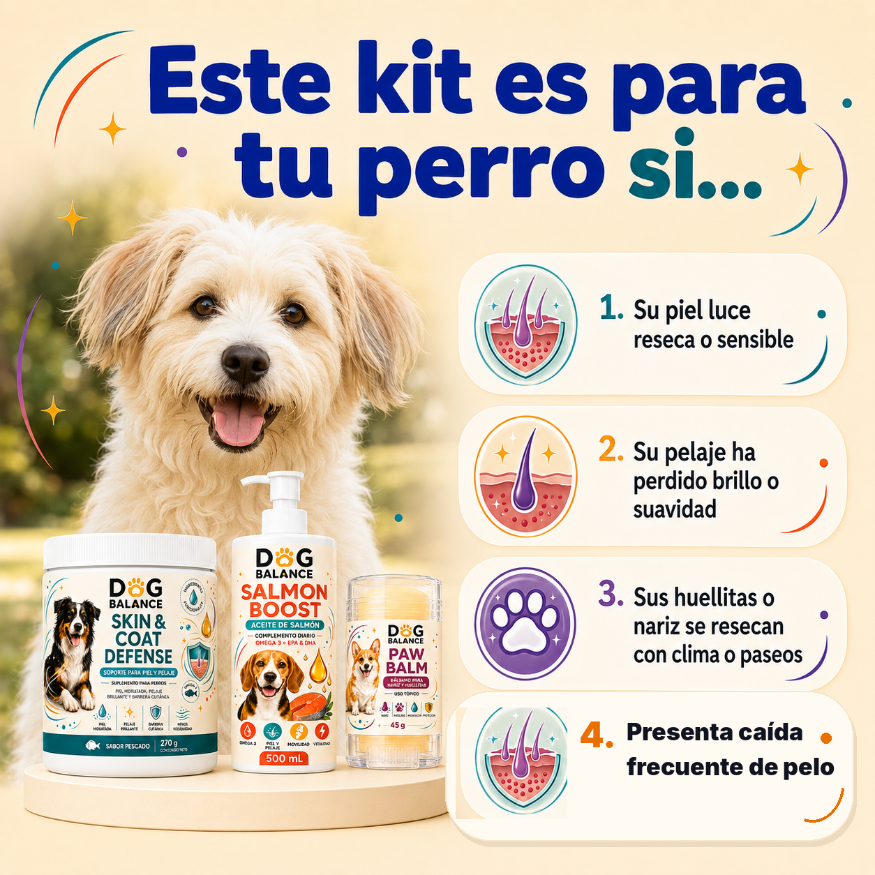 Kit Piel y Pelaje Completo: Nutrición, Brillo y Resequedad